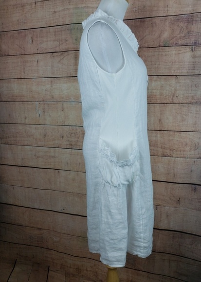 M Made in Italy Woven Sleeveless Linen Dress - Picture 3 of 6